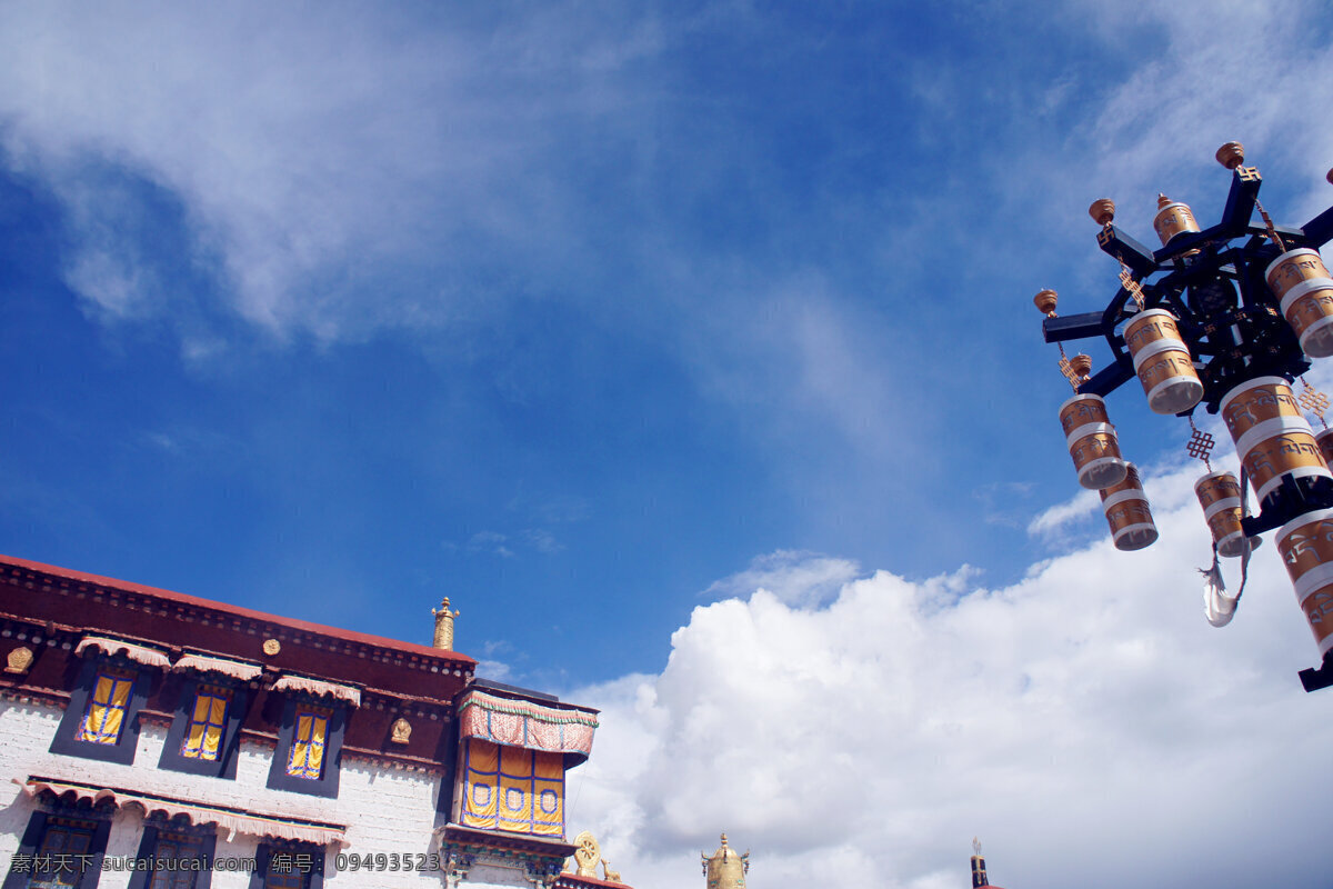 拉萨景观 拉萨 蓝天 白云 哲蚌寺 藏传佛教 国内旅游 旅游摄影 蓝色