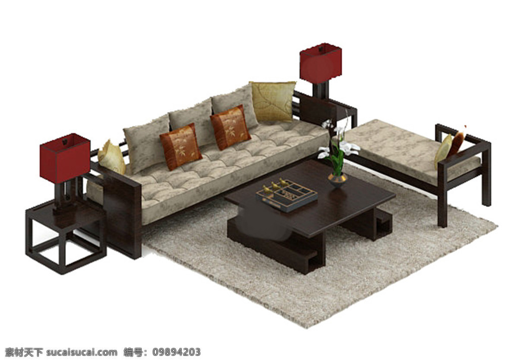 家具 组合 模板下载 素材图片 沙发椅 模型 客厅 茶几 欧式 max 白色