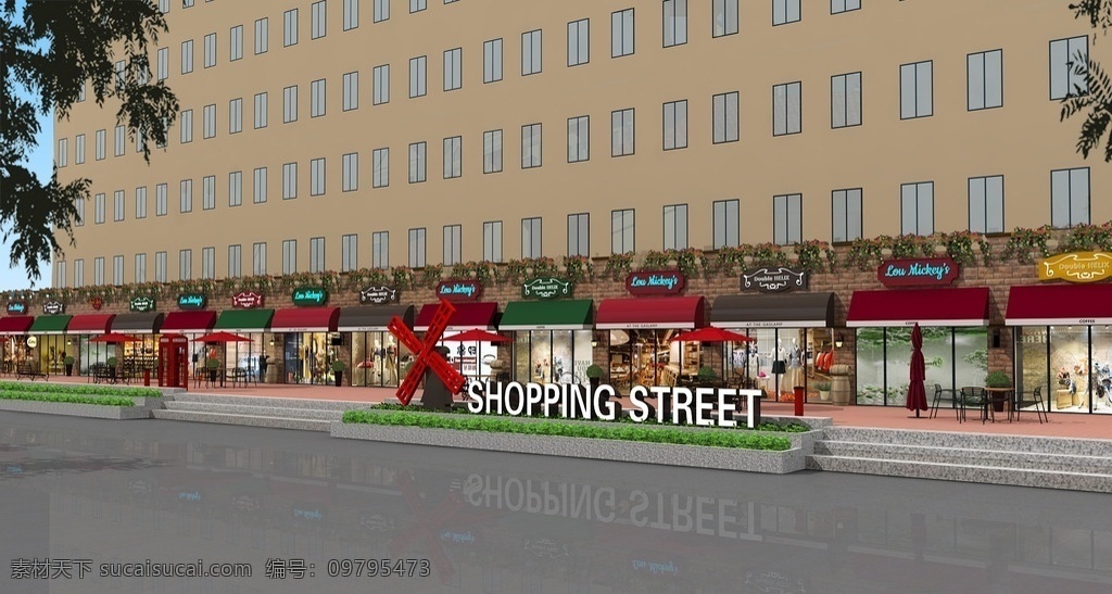 商业街道 街道 包装 景观 商业 效果图 环境设计 景观设计