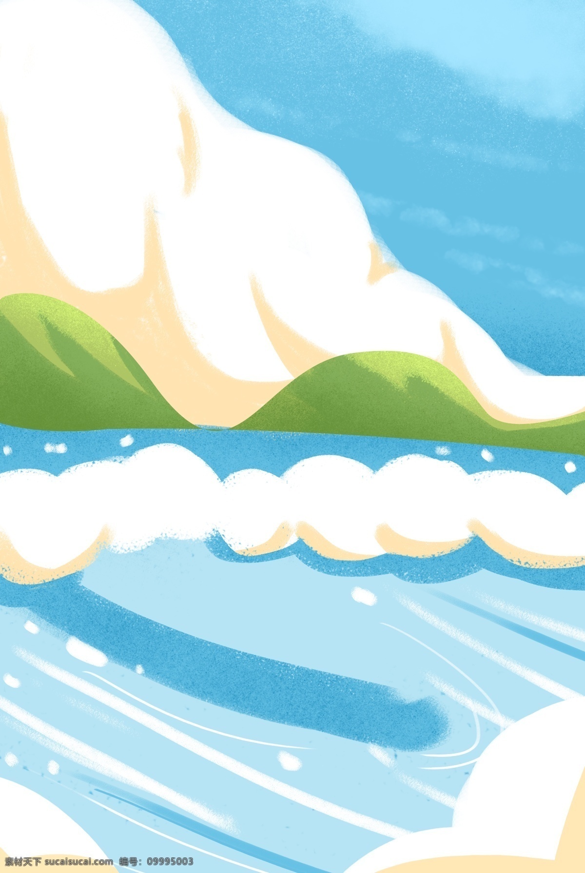 彩色 创意 风景 浪花 背景 景色 大自然 装饰