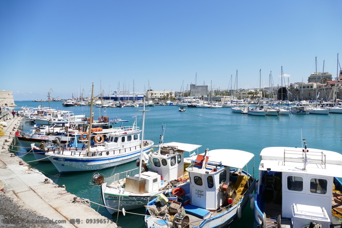 海岸风景 地中海 大船 港口 码头 海景 海边风景 蓝天 自然风景 旅游摄影