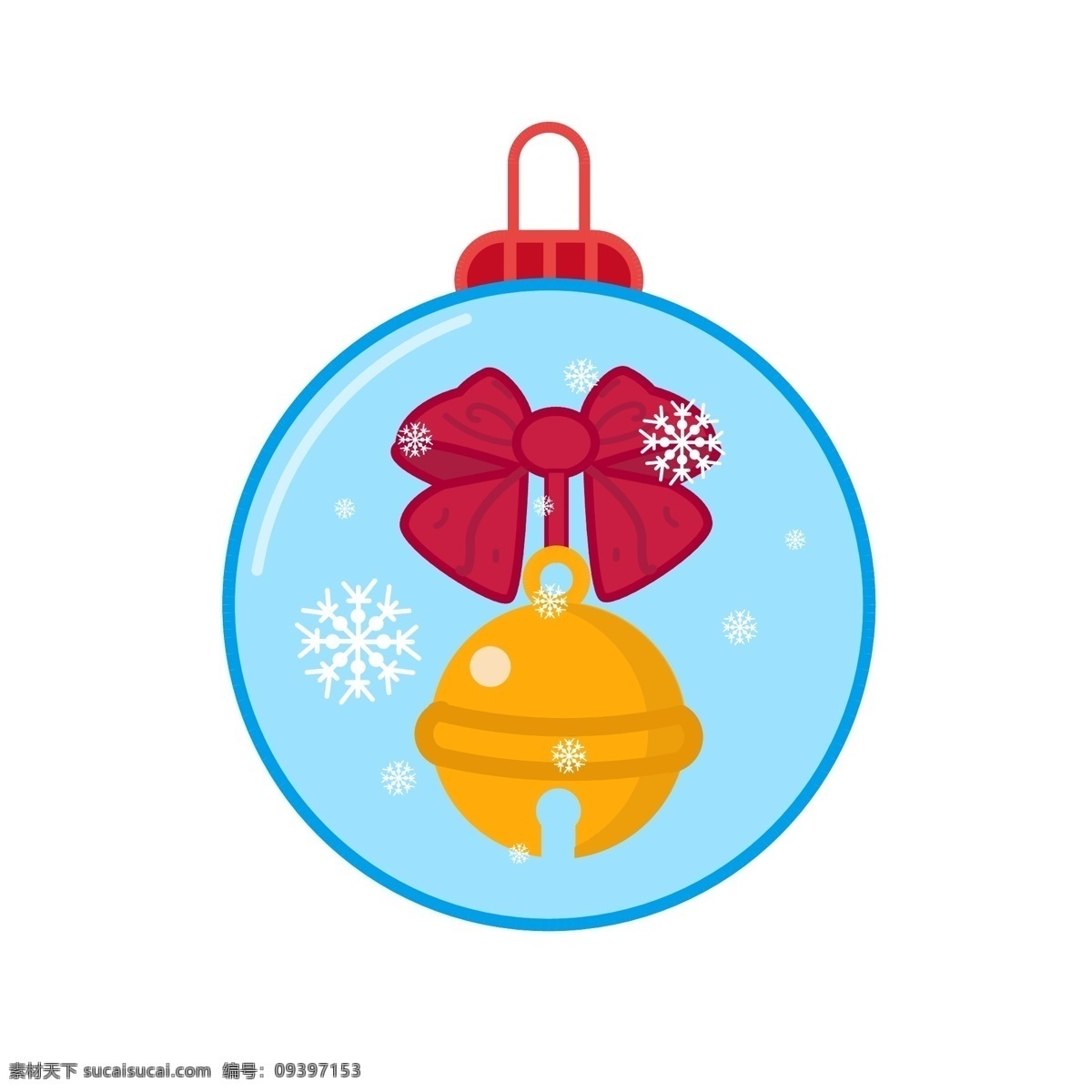 圣诞节 元素 装饰 图标 雪人 蝴蝶结 铃铛 雪花 装饰图案 红色