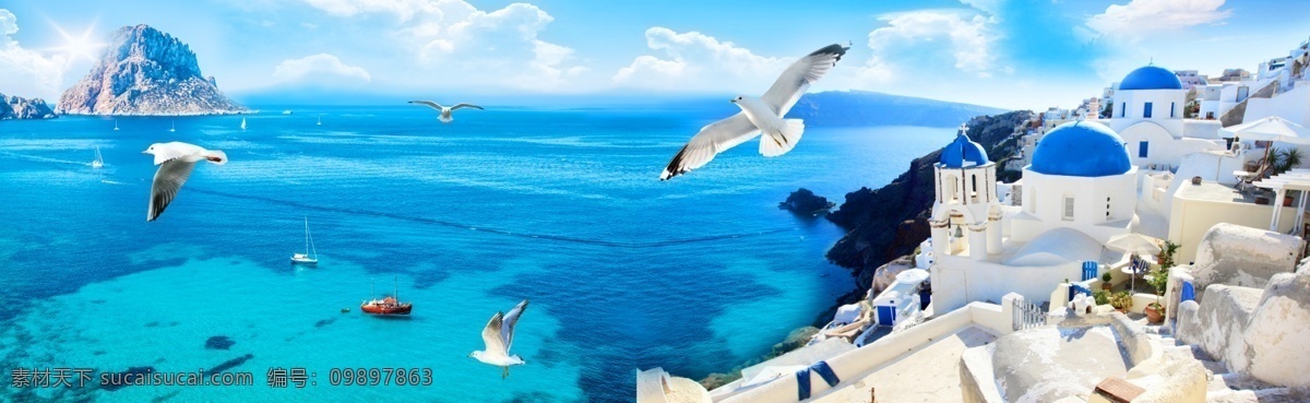 爱情海不分层 希腊 爱情海 甜蜜爱情 天空 海洋 海鸥 爱情 甜蜜 希腊爱琴海 爱琴海 蓝天白云 风景 分层 壁画 背景墙 墙砖 情侣 蓝色海洋 3d设计