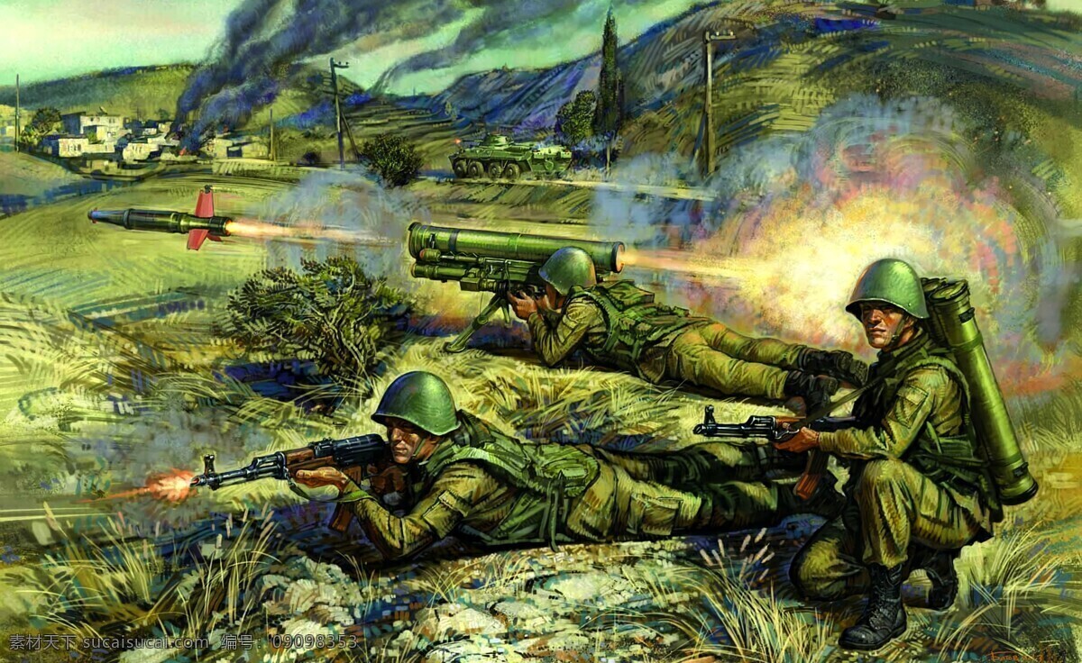战争油画 油画 战争 士兵 军人 打仗 和平