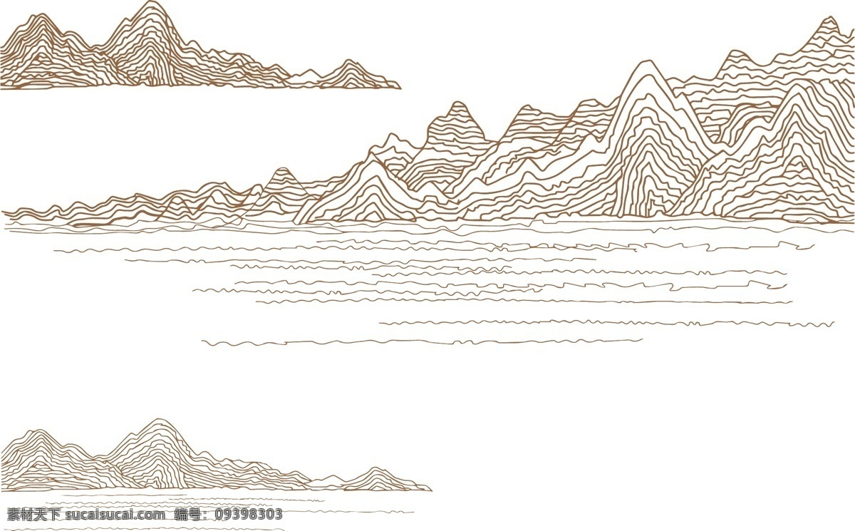 波浪 地产 建筑 欧式 其他设计 山 矢量素材 线条 曲线 矢量 模板下载 曲线山 山线条 装饰素材