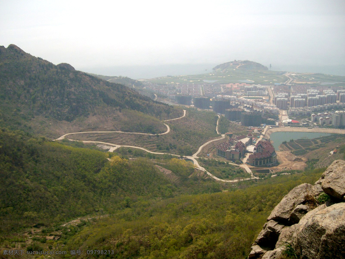 树 山头 山路 水库 田园风光 自然景观