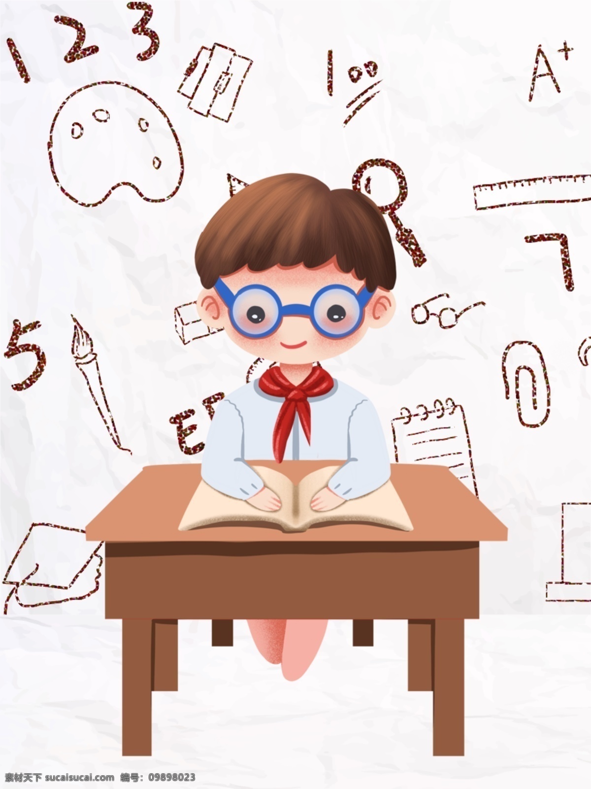 简单 学习用品 背景 学校 教具