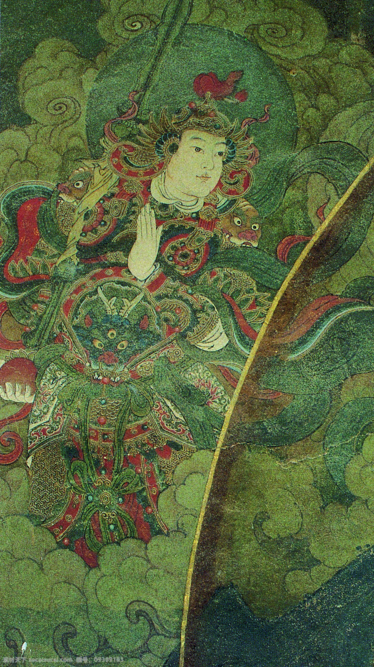 法海 寺 壁画 韦 陀 05韦陀 设计素材 中国古典 壁画世界 书画美术 灰色