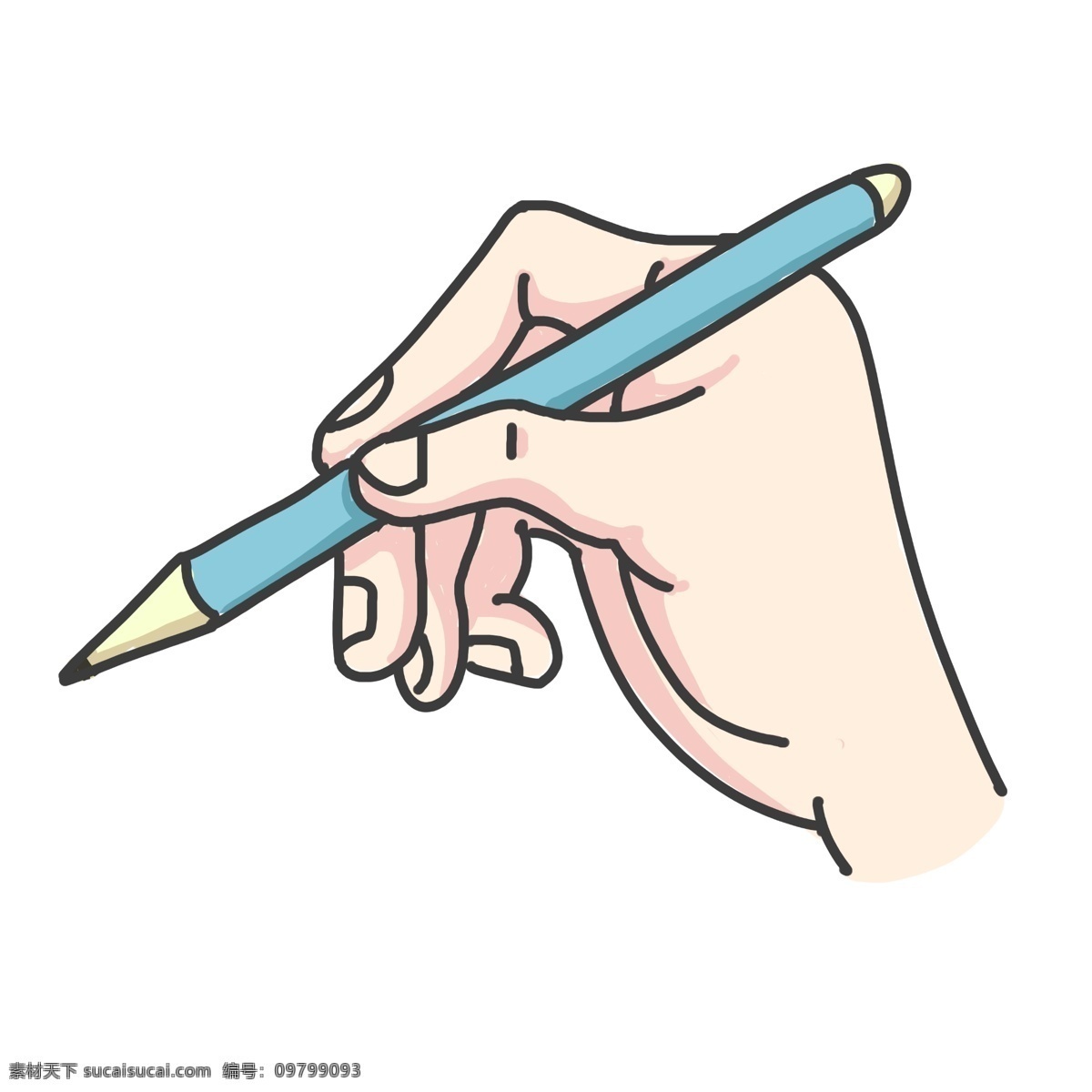 写字 笔 手势 插画 拿笔的手势 卡通插画 手势插画 手指插画 手掌插画 比划手势 写字的手势