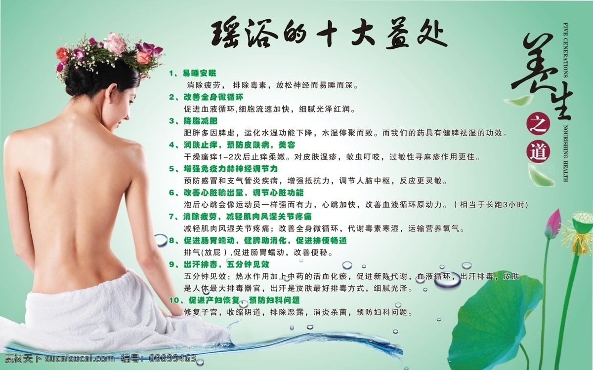 药浴 养生 十大 益处 美容 美体 分层 源文件