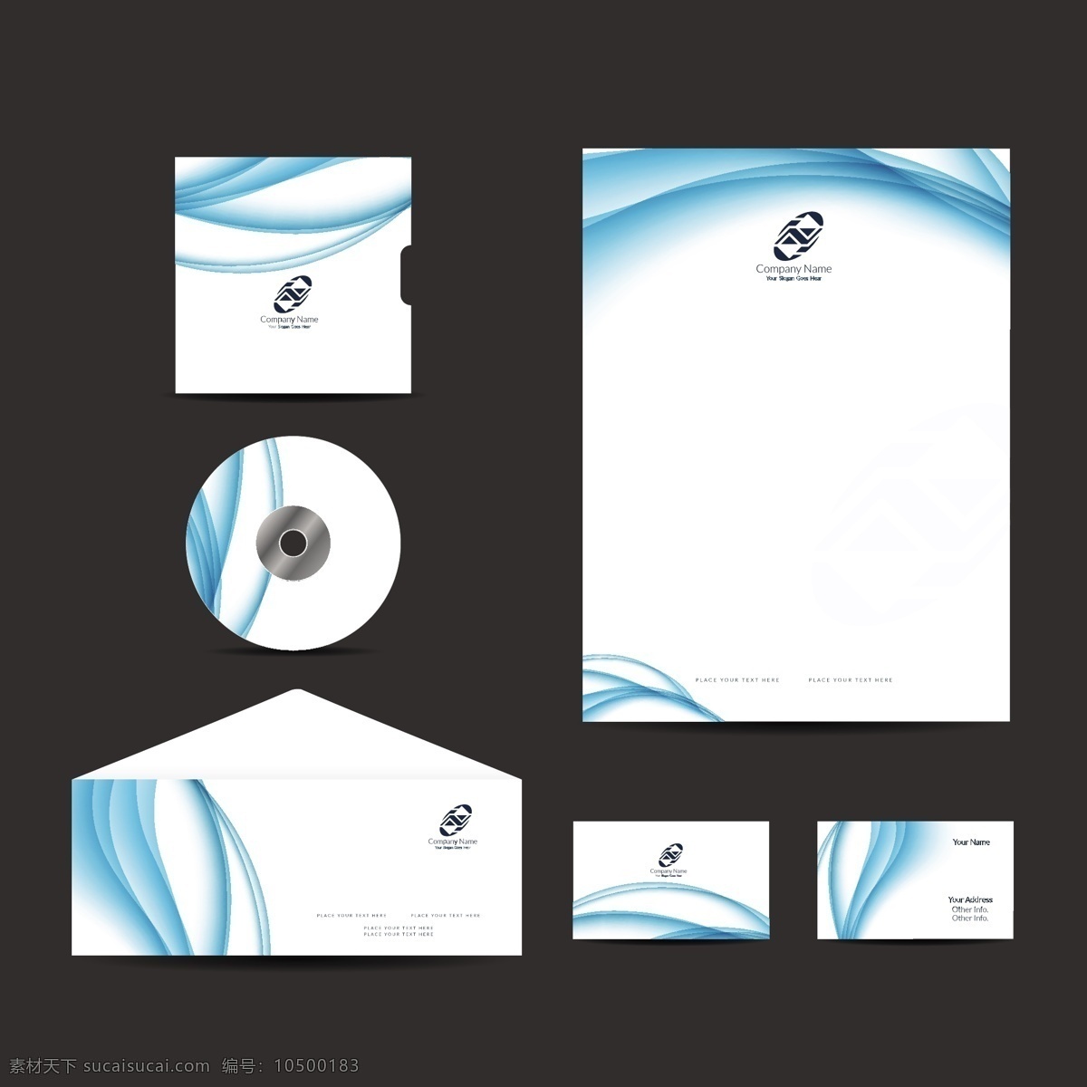 蓝色 波浪 商业 卡片 标识 小册子 业务 传单 抽象 封面 文件夹 优雅 信纸 公司 包头 品牌 参观