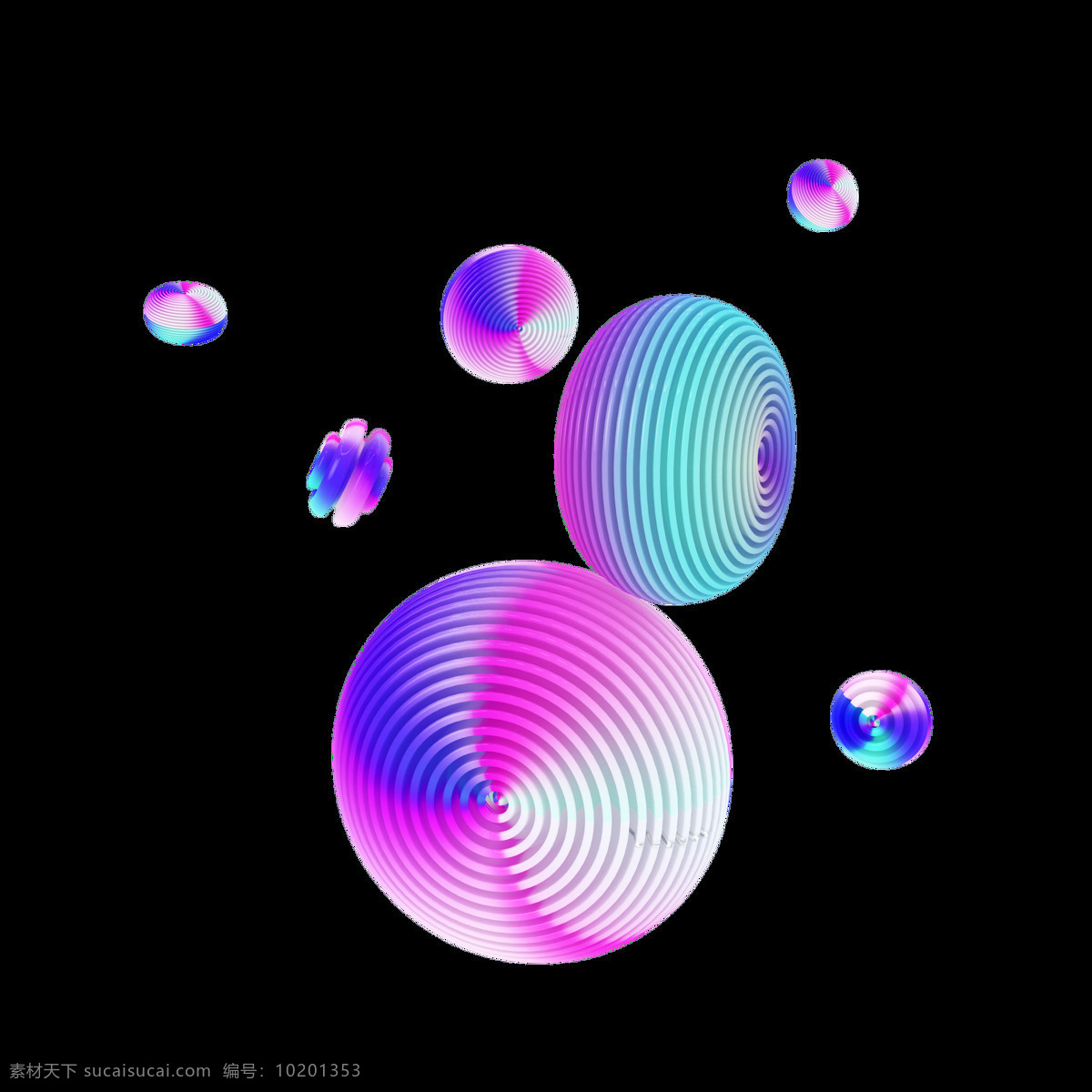 c4d 渐变 蒸汽 波 风格 装饰 元素 蒸汽波风格 圆形装饰 立体圆形 电商装饰 海报背景装饰