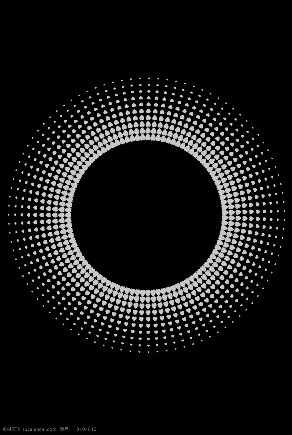 放射圆环 黑底 白圆环 装饰元素 底纹