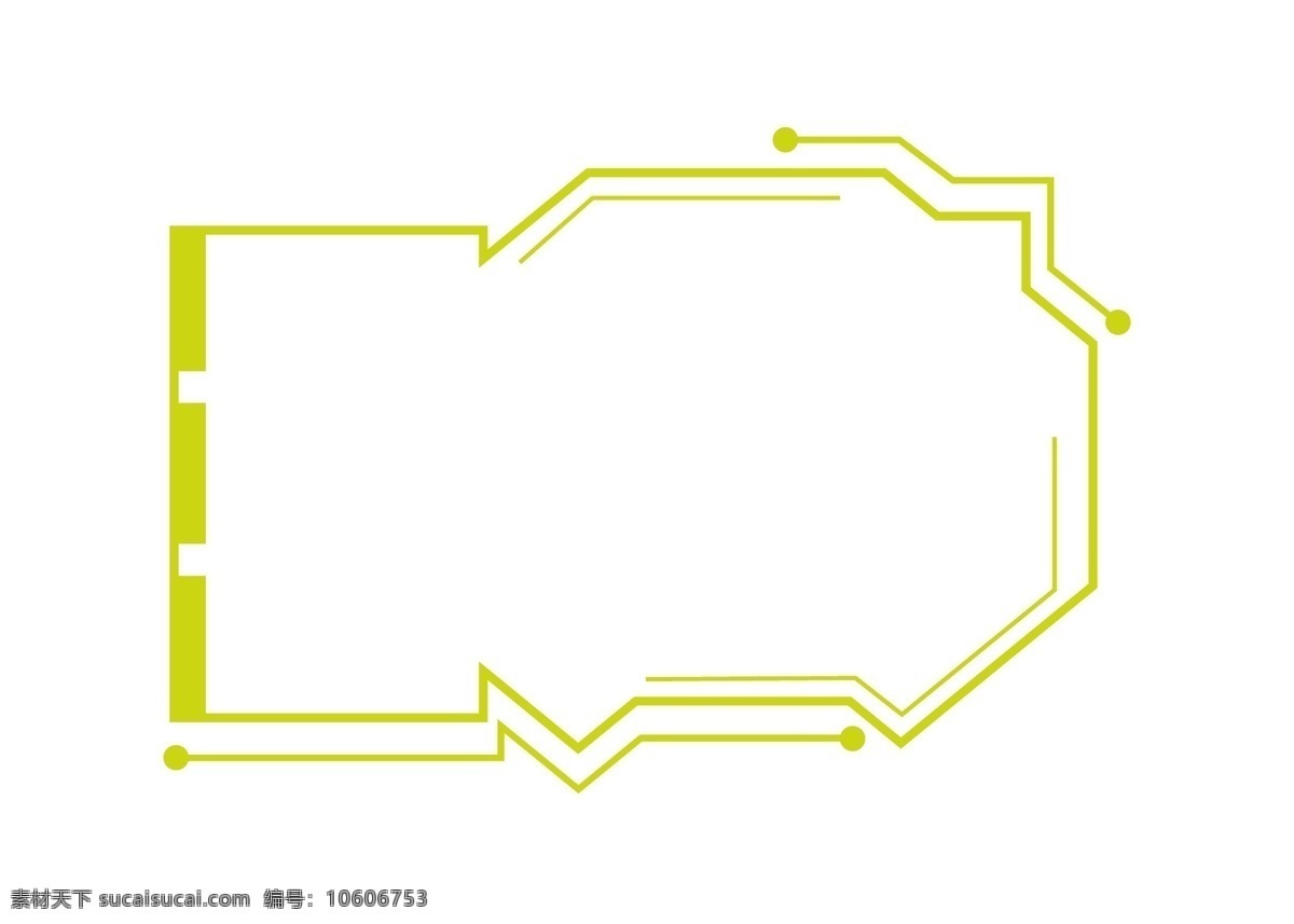 卡通 绿色 边框 元素 科技 设计图案 装饰图案