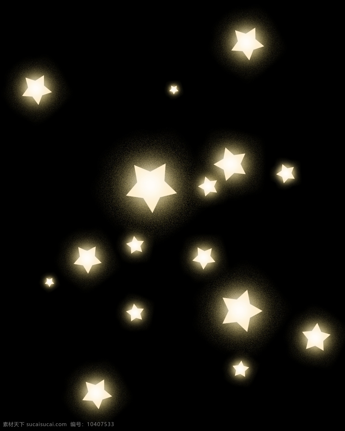 手绘 发光 星星 发光的星星 夜空 可爱 可爱的星星 小星星 插画 童话 梦幻 分层