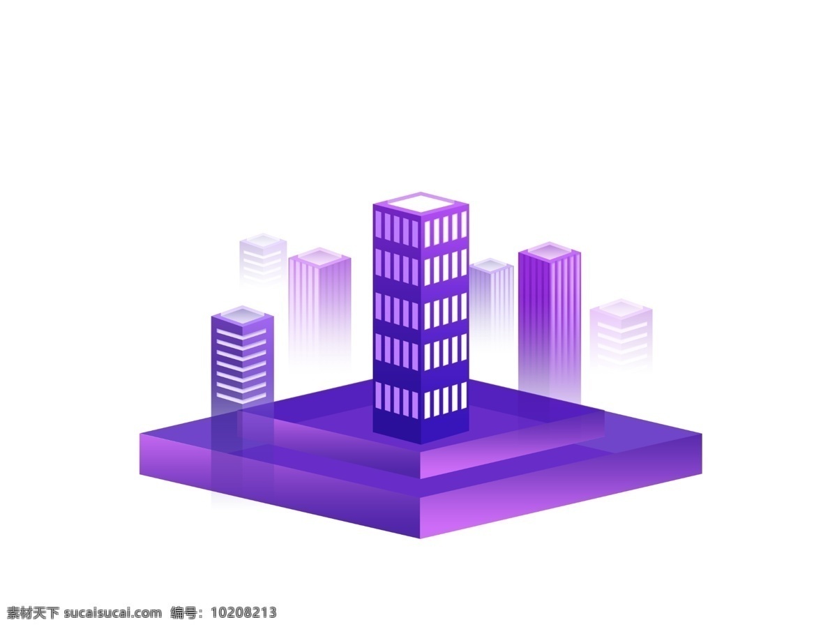 紫色 城市 科技 装饰 卡通 智能