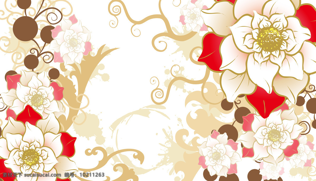 红 白相 间 花朵 装饰画 创意 个性 装饰图