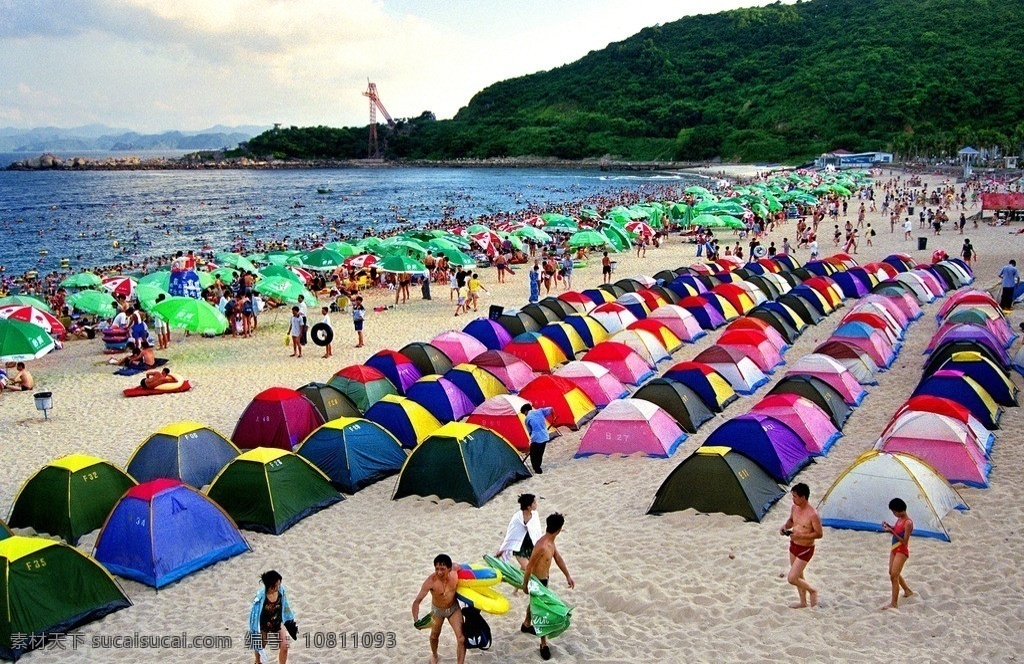 沙滩帐篷 沙滩 旅游 夏季 海边 小梅沙 帐篷 旅游胜地 休闲度假 国内旅游 旅游摄影