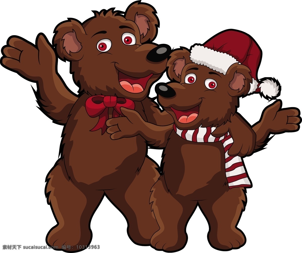 圣诞 熊 生物世界 圣诞帽 玩具熊 野生动物 矢量 模板下载 圣诞熊 泰尼熊 psd源文件