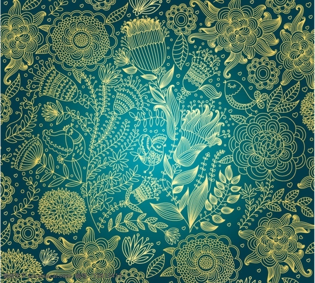 复古 底纹 背景 矢量 花卉 花朵 花纹 花枝 鸟 小鸟 鸟类 花边 墙纸 壁纸 布纹 植物 装饰 卡片 插画 海报 画册 背景素材 底纹边框 背景底纹