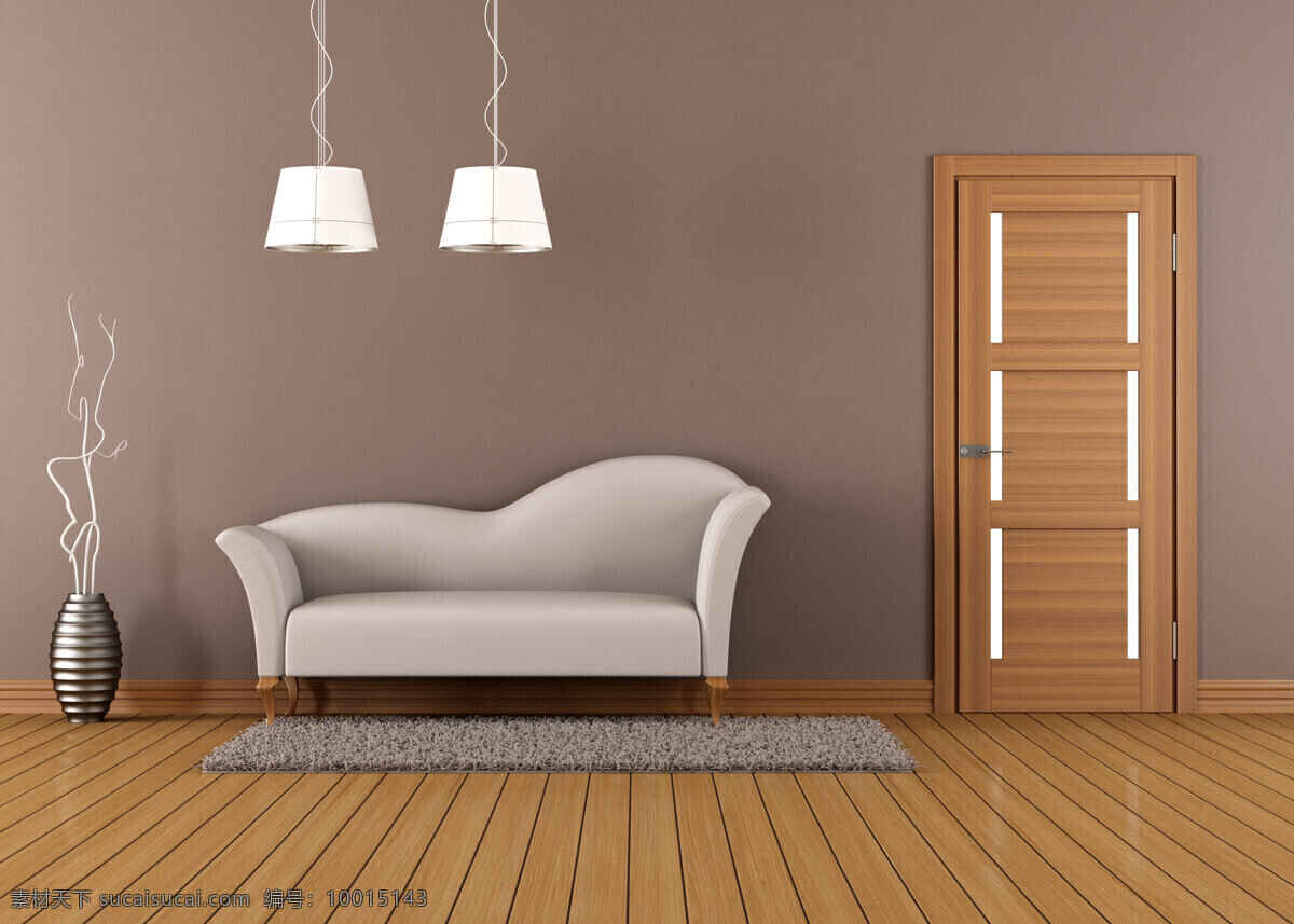 简约 客厅 里 沙发 吊灯 地板 花瓶 地毯 门 室内设计 环境家居