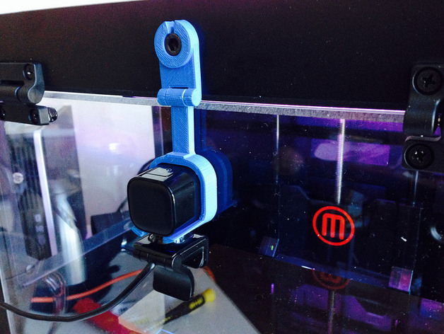 2x 用于 网络 hd 铰接 摄像头 安装 makerbot 相机 支架 3d打印模型 3d 打印 模型 铰链 流媒体 网络摄像头