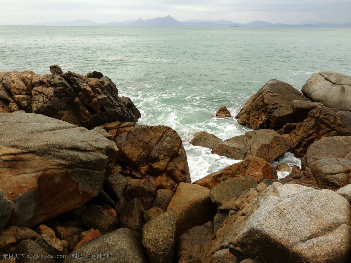 海景 海面 礁石 景 浪花 石头 远山 自然风景 山头 自然景观 风景 生活 旅游餐饮