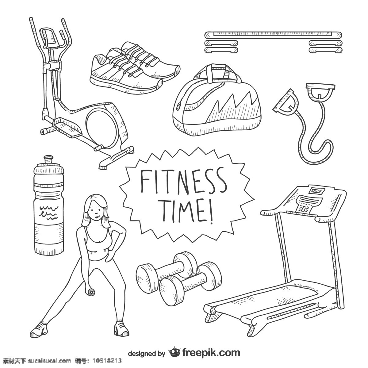 健身 时间 收拾 图纸 体育 健身房 运动 素描 绘画 绘图 抽纱