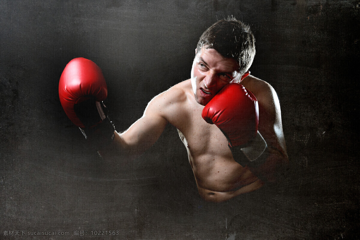 戴 红色 手套 拳击手 体育运动 健身运动 拳击运动 生活百科