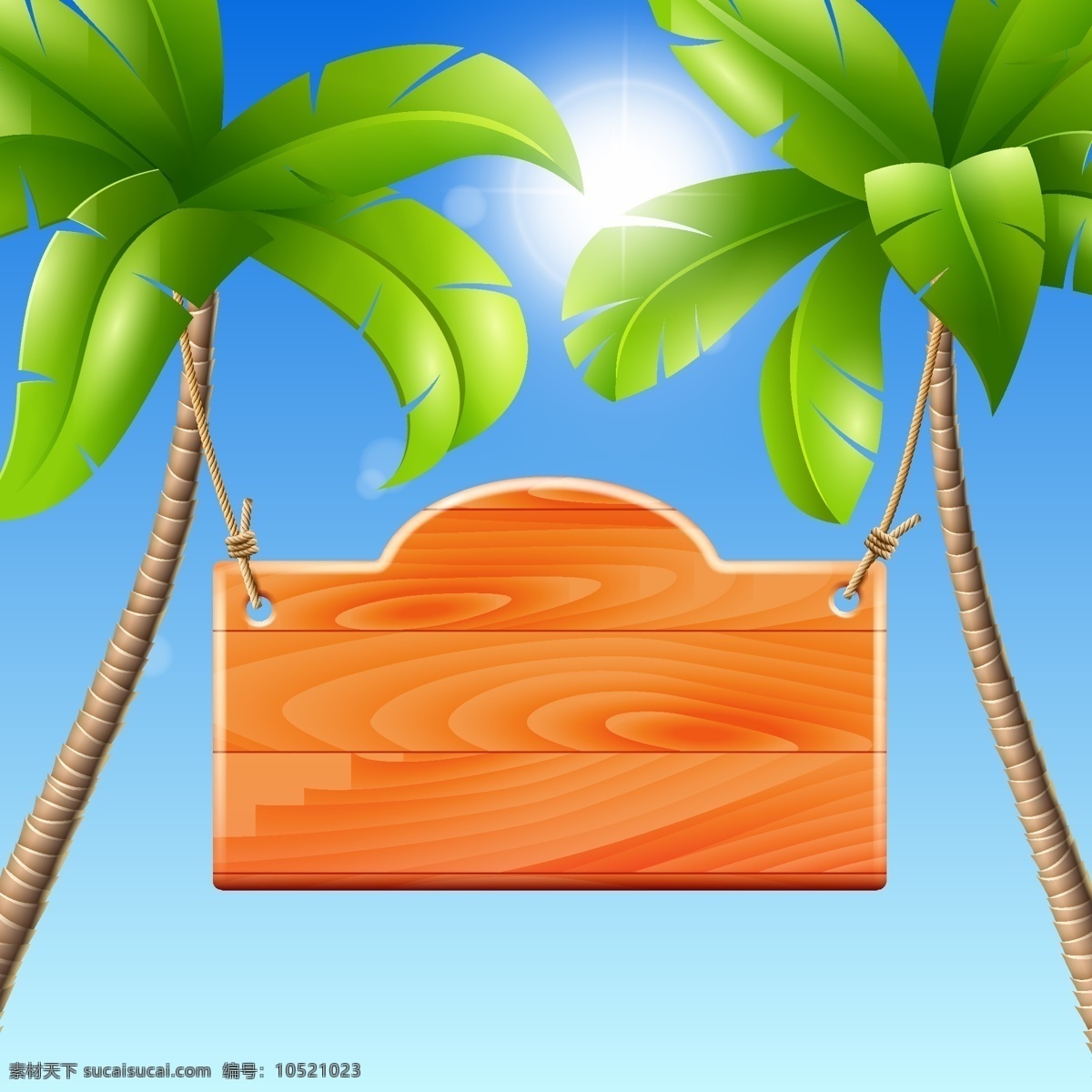 创意 椰树 挂牌 海南 海岛 风情 矢量图 其他矢量图