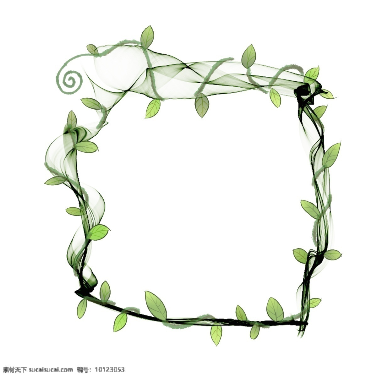 原创 绿色植物 边框 缠绕 商用 元素 绿色 植物 设计元素 装饰 可商用