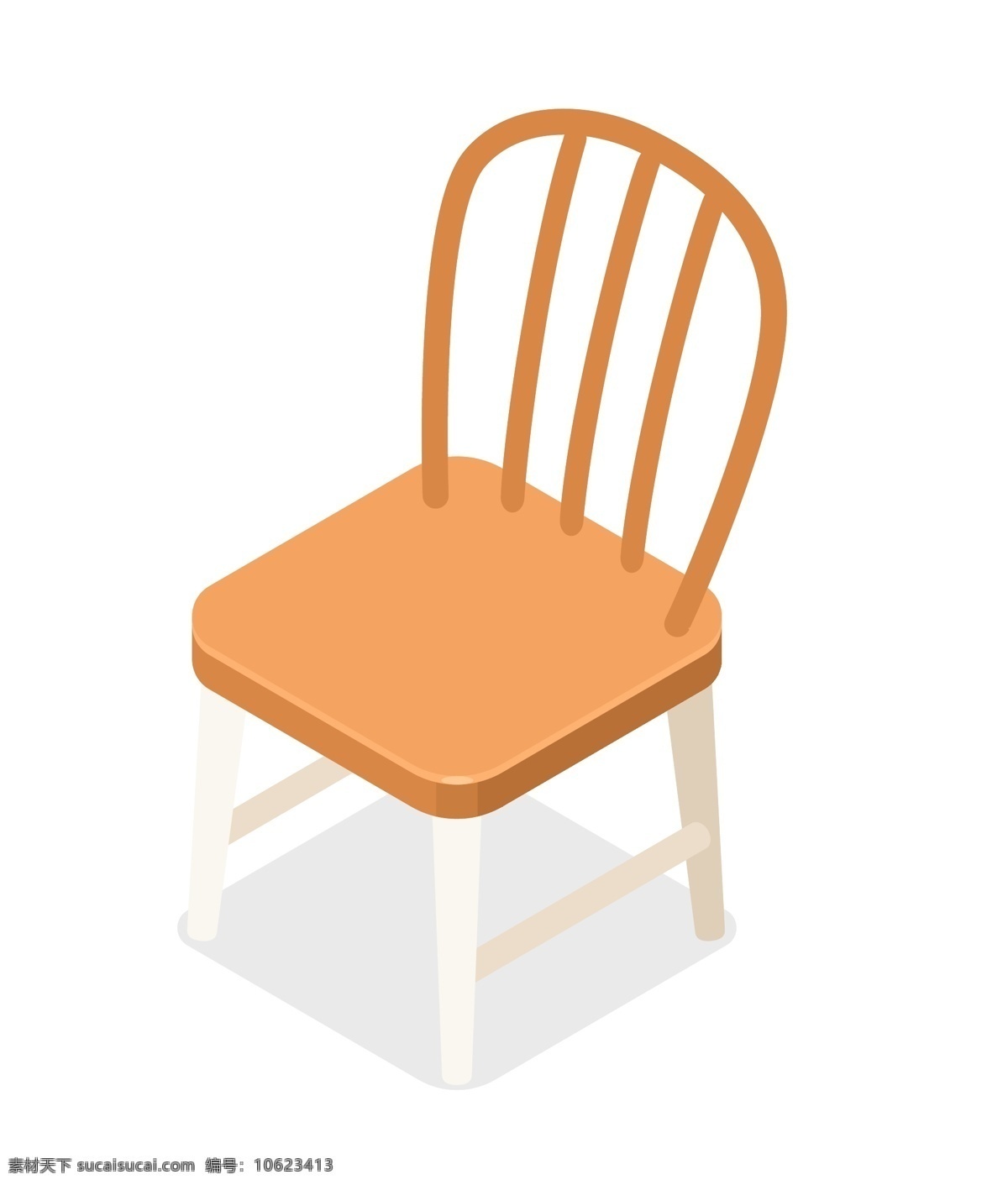 卡通 实木 靠背椅 插画 实木凳子 无异味 环保 卡通椅子 家具 黄色椅子 圆角凳子 白色椅子腿 儿童