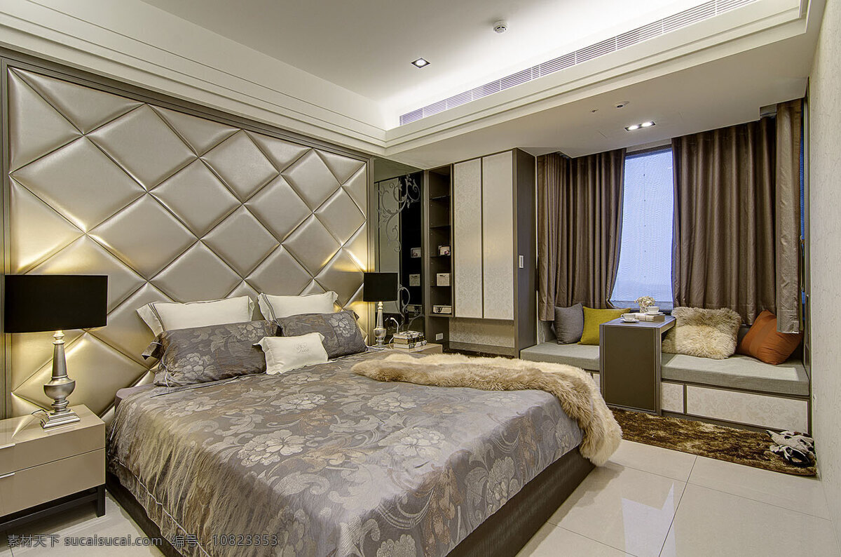 华丽 欧式 卧室 效果图 床 房间设计 简约 室内装潢 现代 展示效果图 装潢效果图