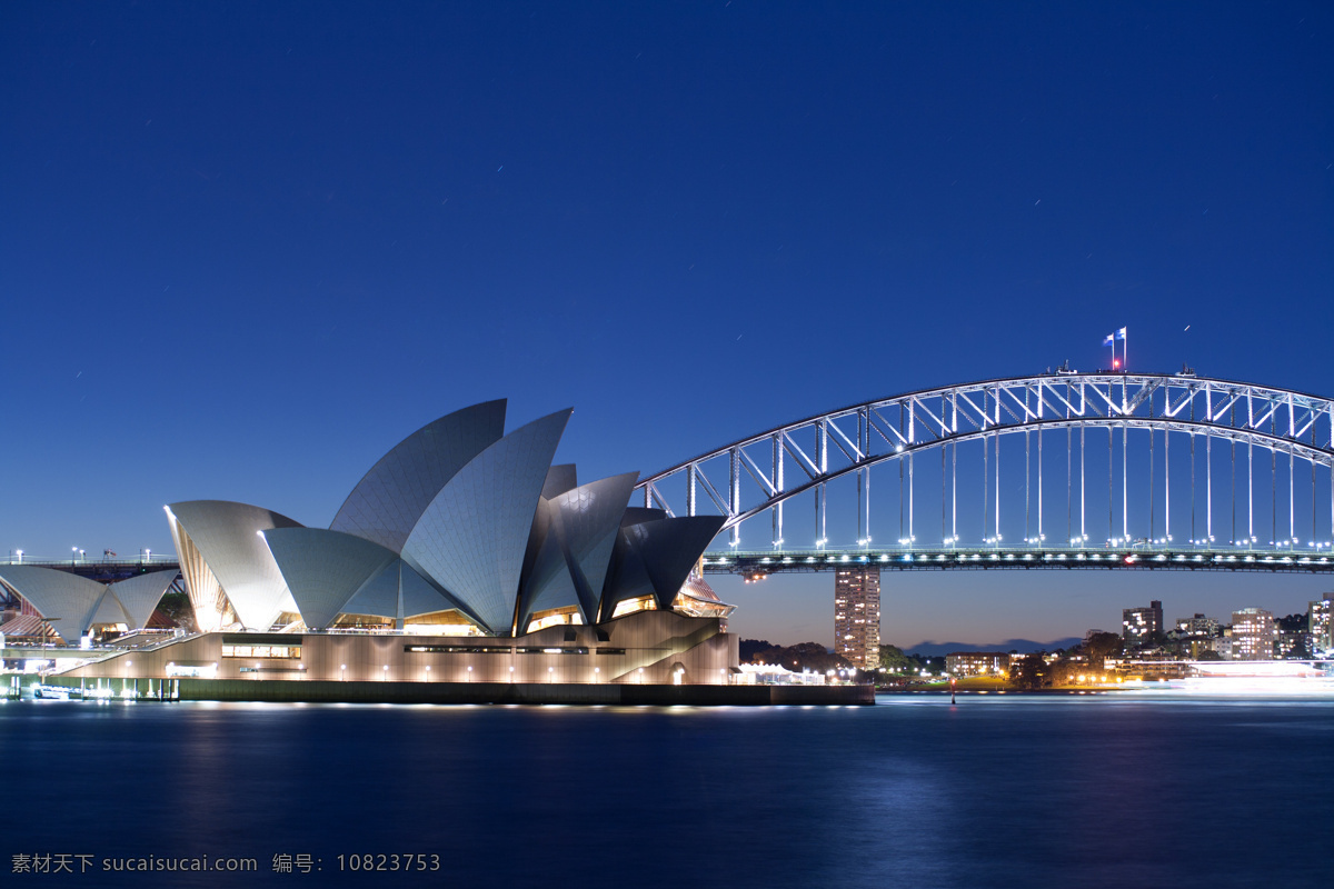 悉尼夜景 悉尼 悉尼歌剧院 悉尼大桥 夜景 建筑 新南威尔士州 澳大利亚 南太平洋城市 金融中心 航运中心 人文景观 旅游摄影