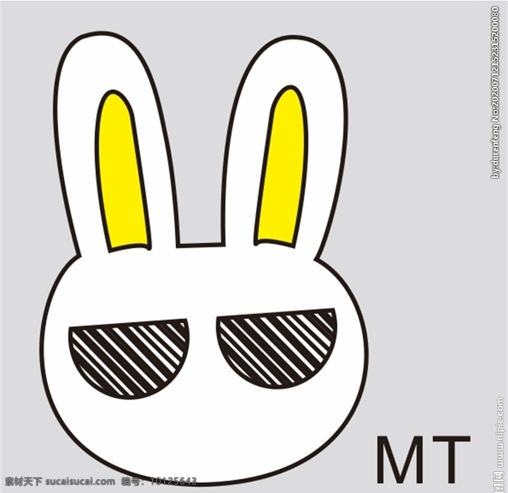 萌兔logo 萌兔标志 兔子logo 白兔 兔头 logo设计