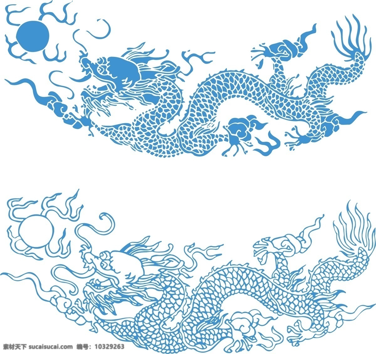 龙 图案 矢量 材料 传统 古典 蓝色 龙矢量素材 模式 中国龙 矢量图 其他矢量图