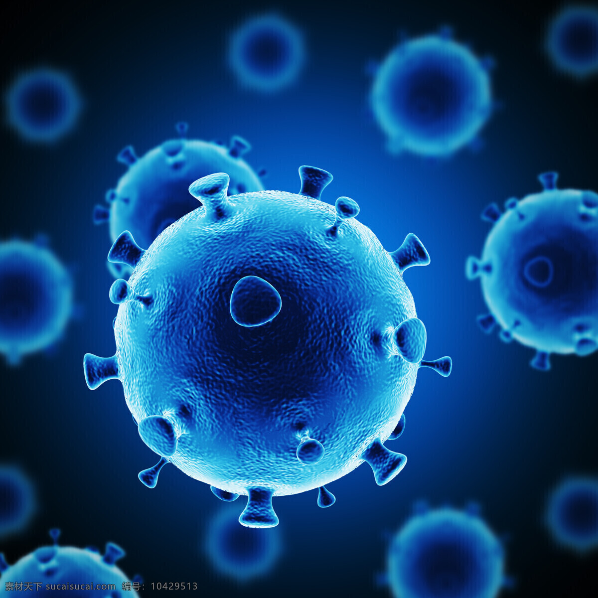 蓝色 病毒 蓝色病毒 病菌 细菌 细胞 身体细胞 医疗护理 现代科技