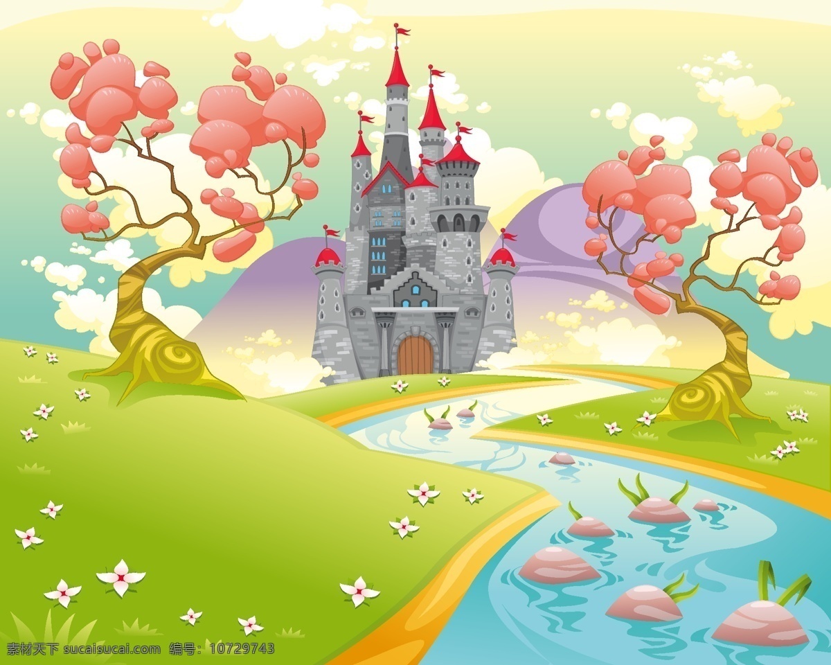 动画 卡通 城堡 矢量 矢量素材 设计素材 背景素材