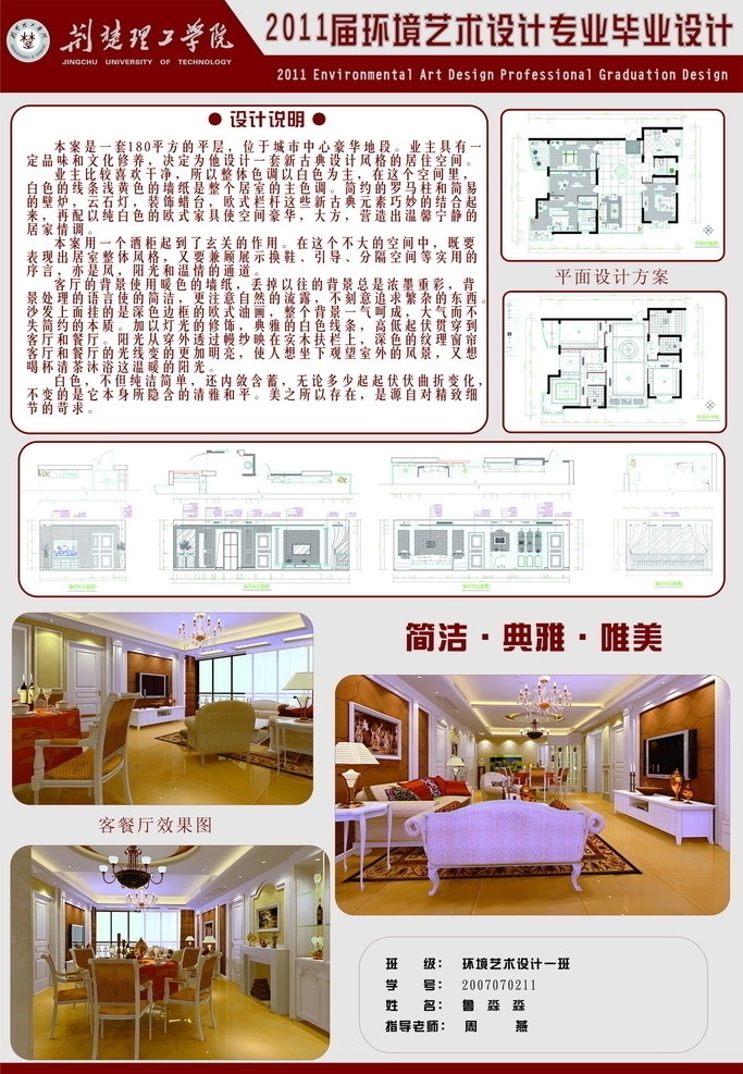 环境艺术设计 室内设计 专业 毕业设计 毕业设计展板 户型图 展板模板 矢量