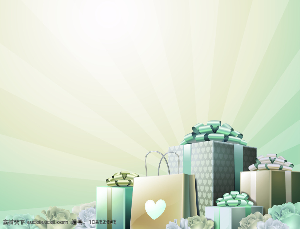矢量 质感 礼物 日 系 背景 淡色 礼物盒 心形 促销 购物 节日 日系 海报 浪漫 梦幻