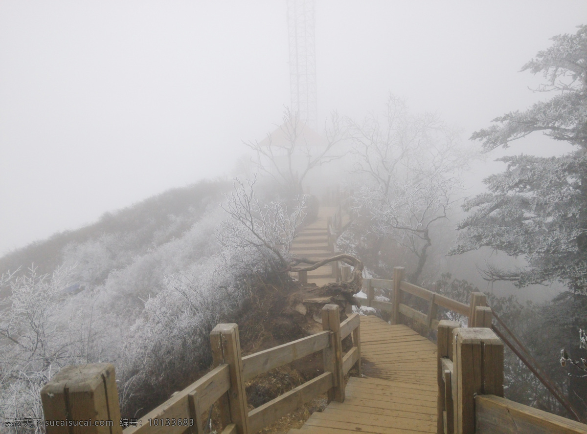 西岭雪山雪景 西岭雪山 栈道 木桥 浓雾 松树 针叶林 雪景 雪花 积雪 成都滑雪场 滑雪场 人文景观 旅游景区 景点 山脚 西岭雪山山顶 度假区 成都风景区 大邑县景点 成都景点 景点摄影 景区照片 高清素材 图片集 旅游摄影 自然风景