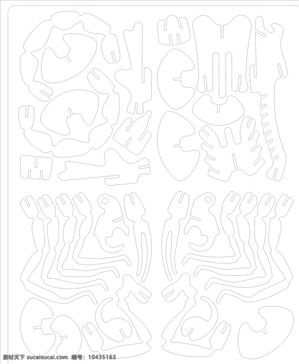 3d 蝎子 木板 拼图 立体蝎子拼图 激光切割图纸 益智拼图 动物拼图模型 3d平面图 3d设计