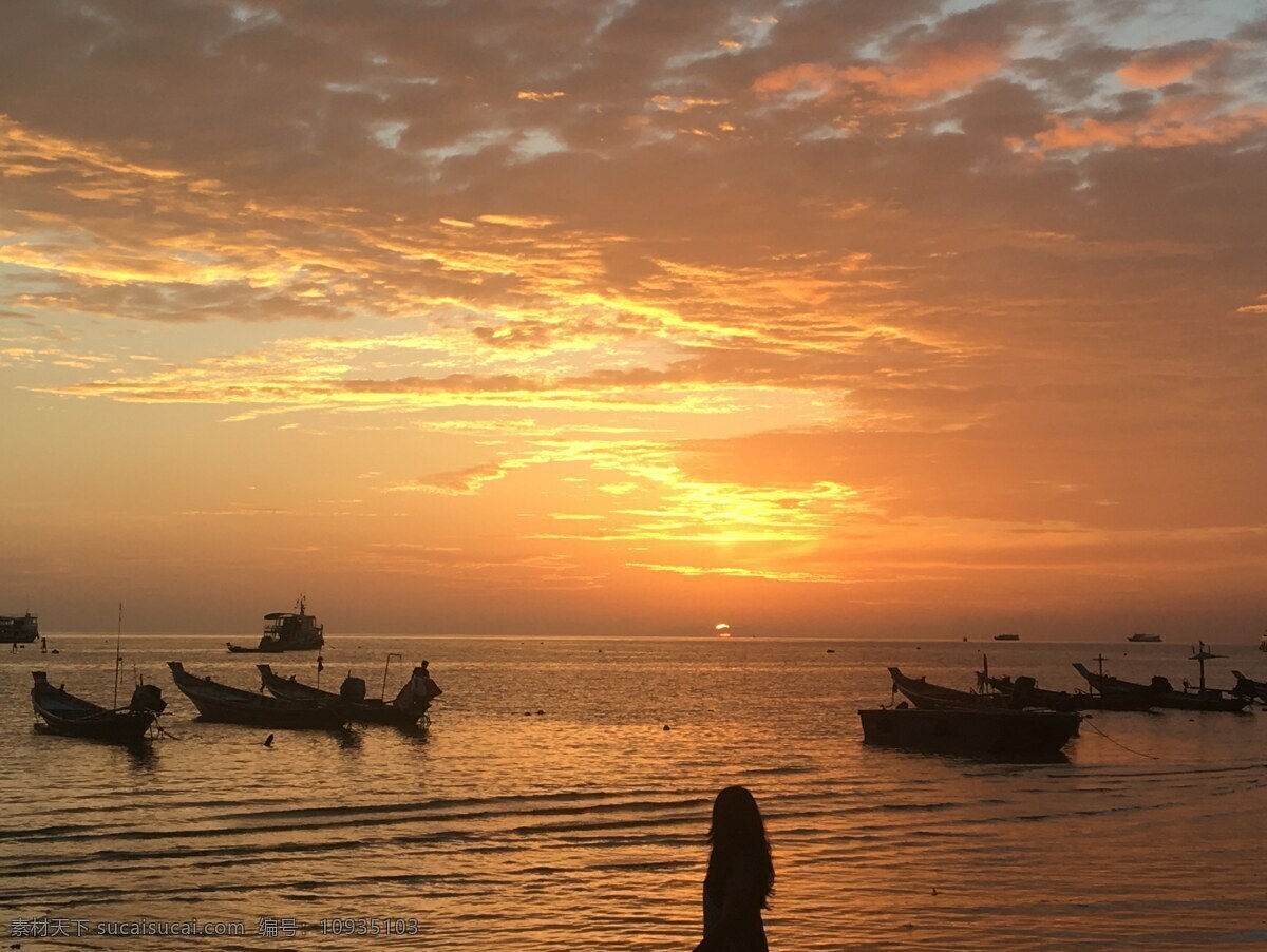 最美落日 夕阳 天空 小船 旅游 海洋 泰国 旅游摄影 国外旅游