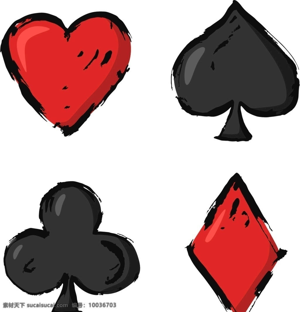 扑克牌 四 色 图案 四色 矢量 卡通 标志图标 其他图标