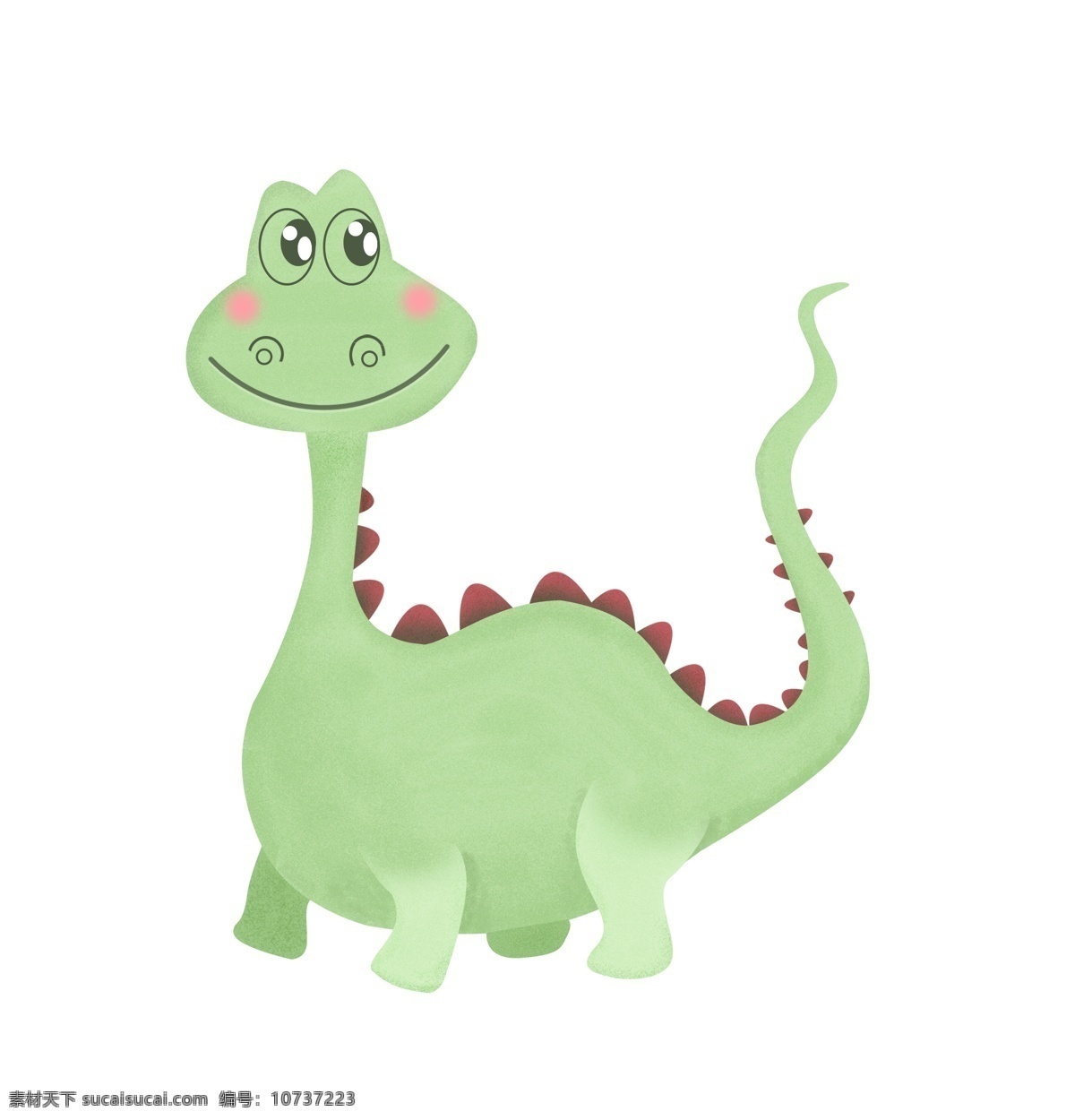 手绘 肌理 小 剑龙 恐龙 儿童画 简笔画 绿色 恐龙免扣 插画 免 扣