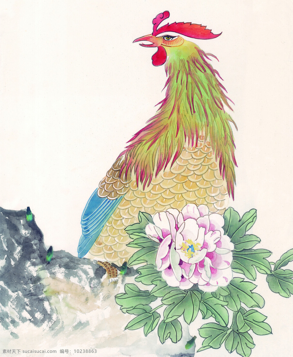 凤凰 工笔花鸟 国画 设计素材 花鸟画篇 中国画篇 书画美术 白色