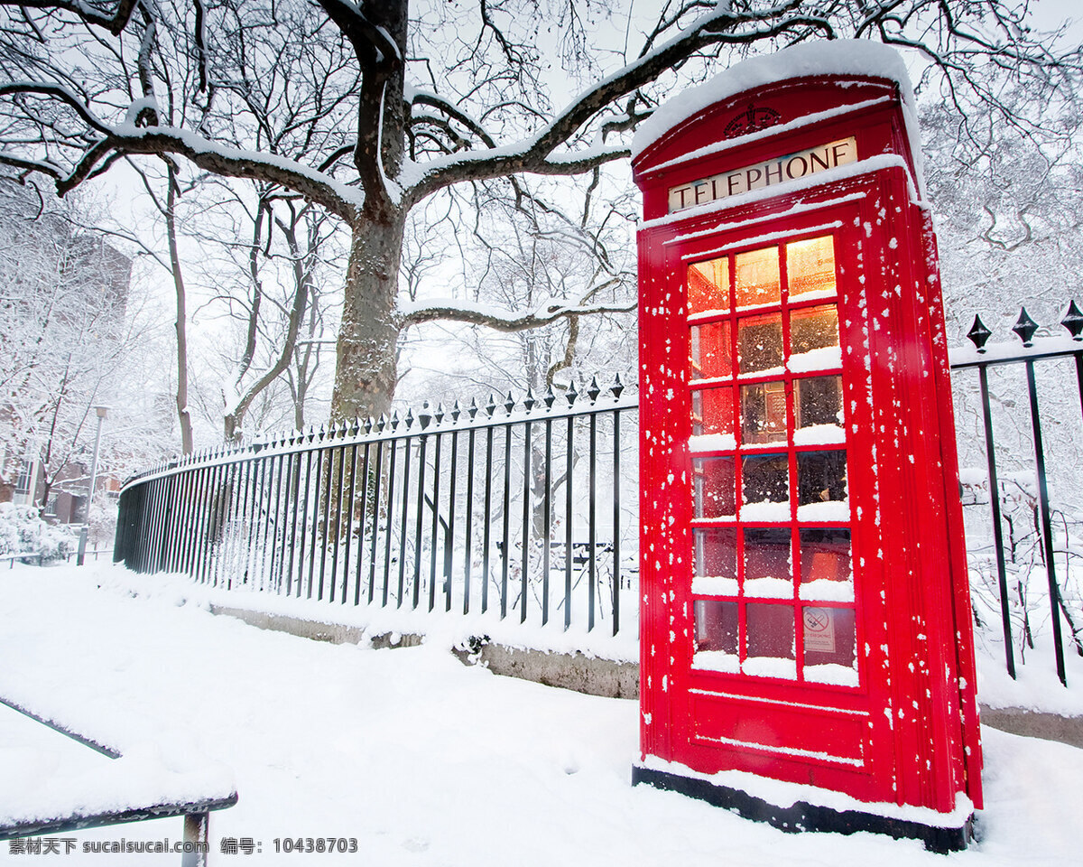 伦敦雪天 电话亭 红色电话亭 下雪天 外国雪地 国外旅游 旅游摄影