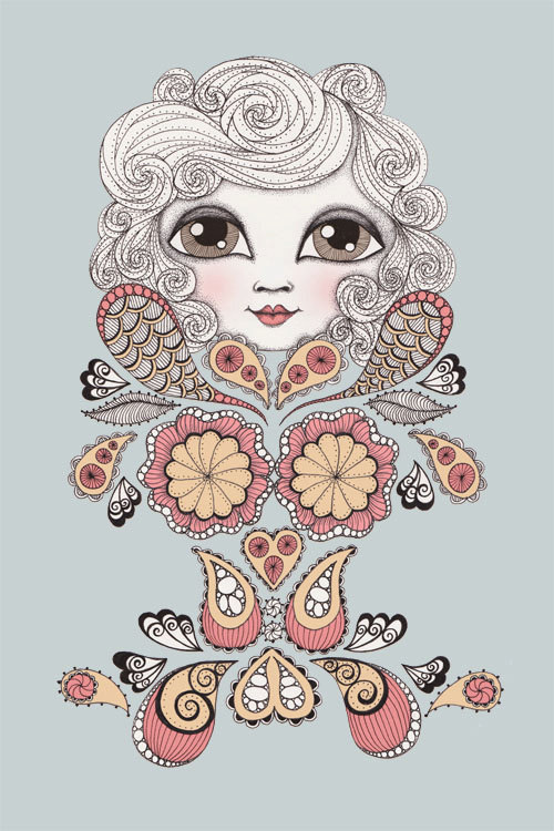 位图 插画 时尚插画 插画师 danielle 免费素材 面料图库 服装图案 灰色