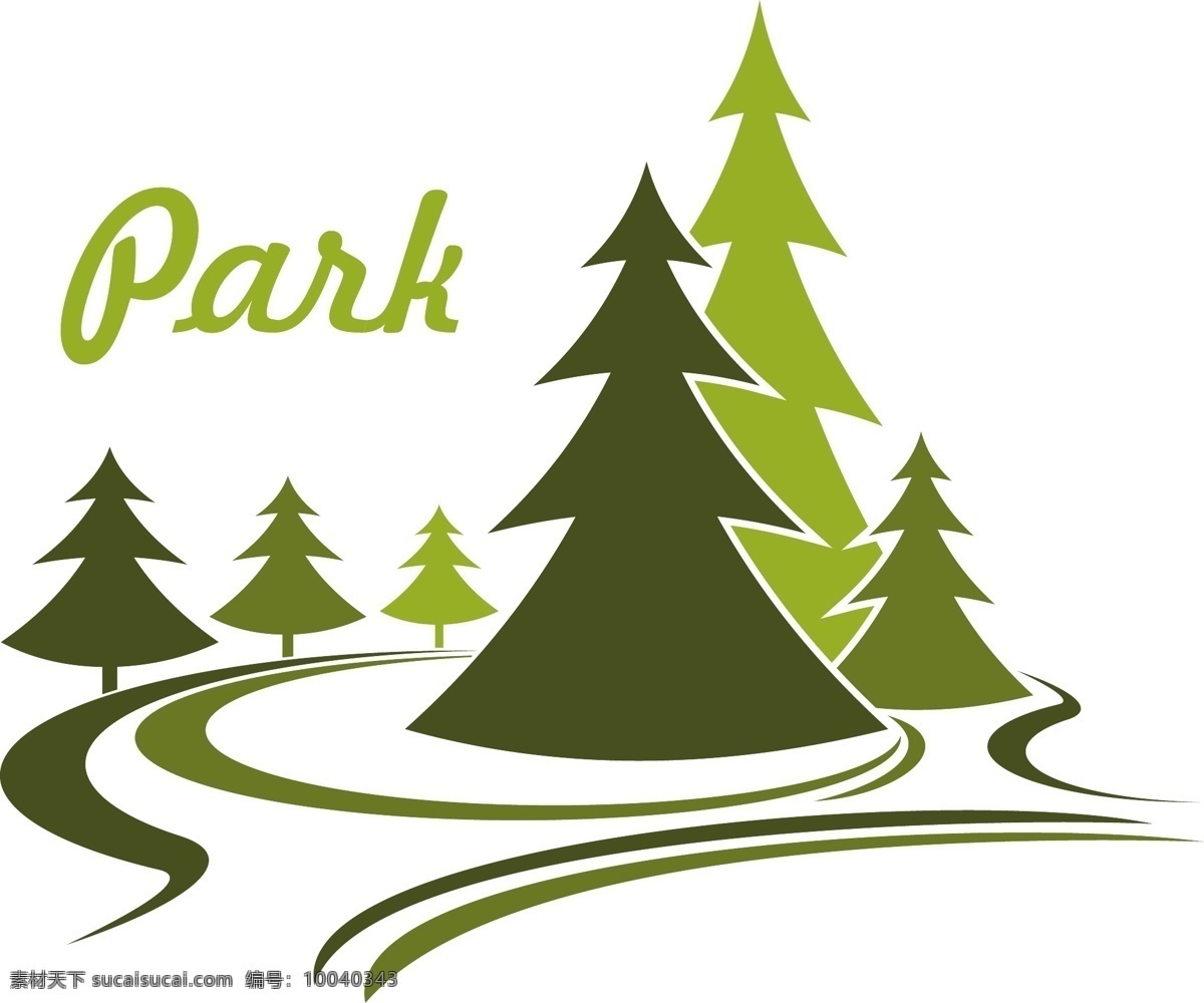 园林图标 图标 园林 树林 公园 绿地 绿色 标签 logo 标志 矢量 抽象树 标志图标 其他图标