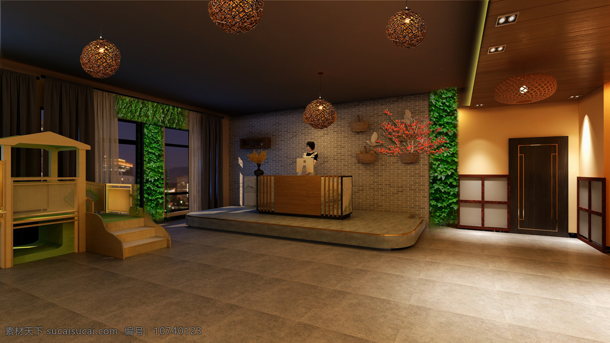 个性 饭店 收银台 效果图 3d设计 3d作品